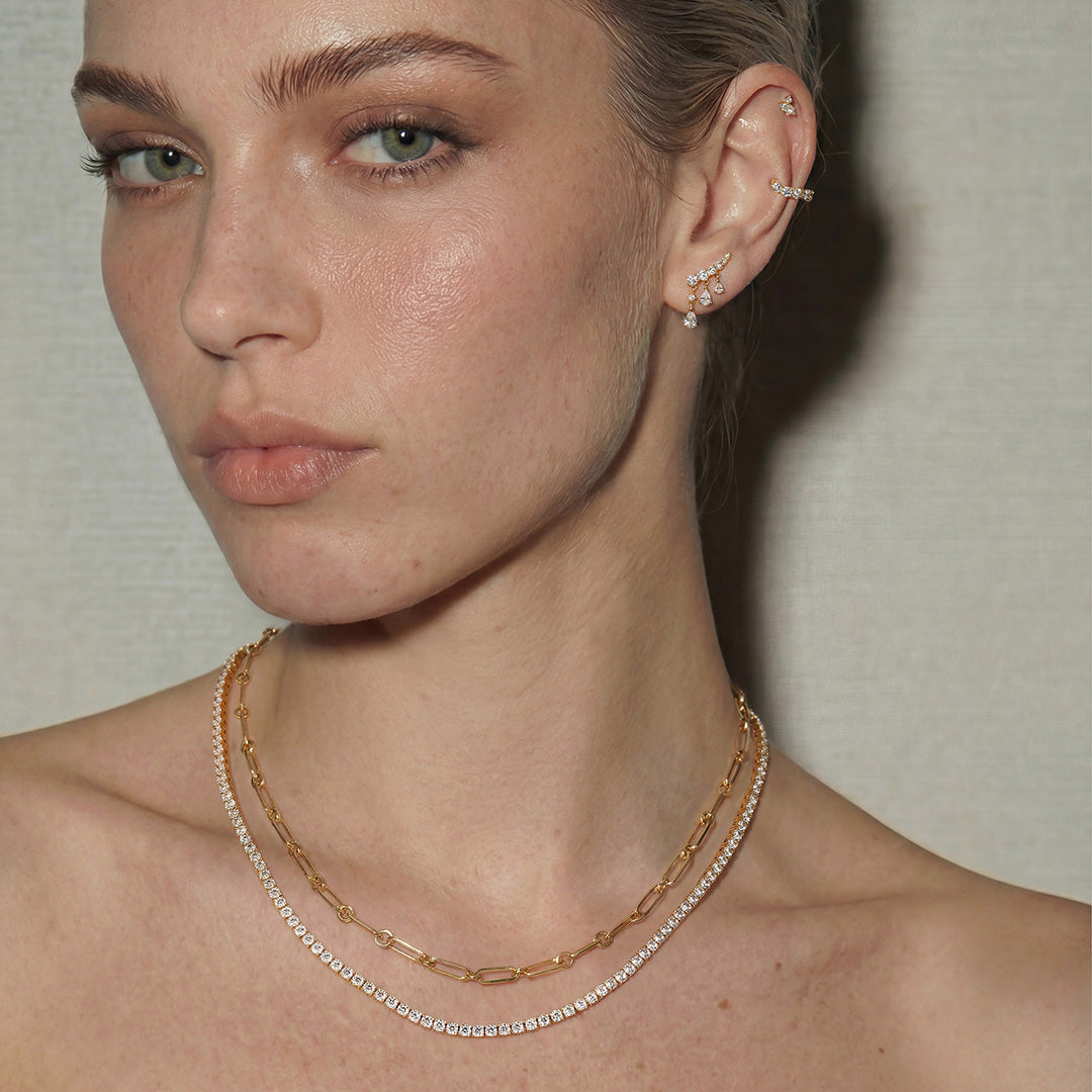 Marquise & Round Lab-Grown Diamond Flat Back Piercing Stud