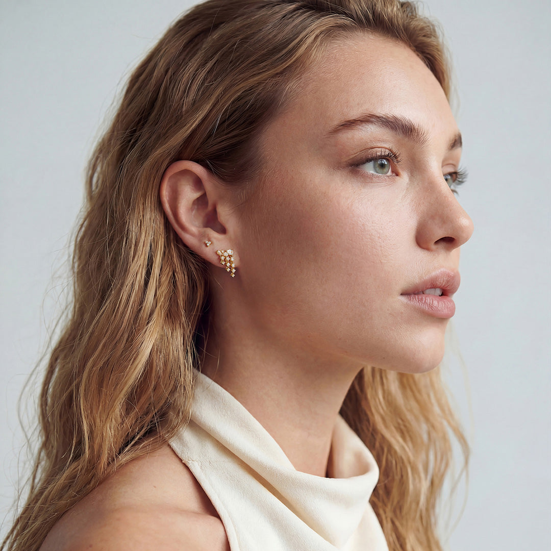 Lab-Grown Diamond Pavé Dome Stud Earrings
