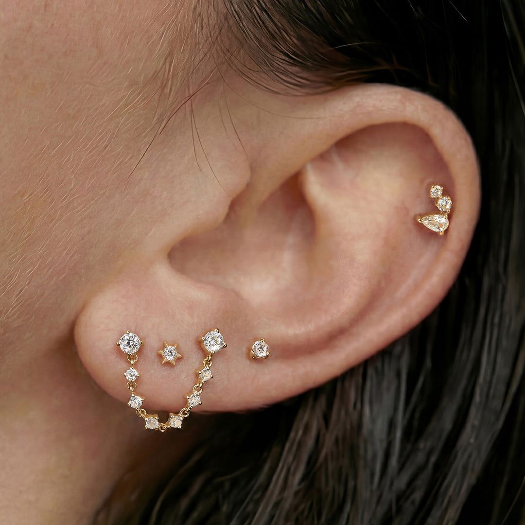 Round Lab-Grown Diamond Solitaire Stud Earring