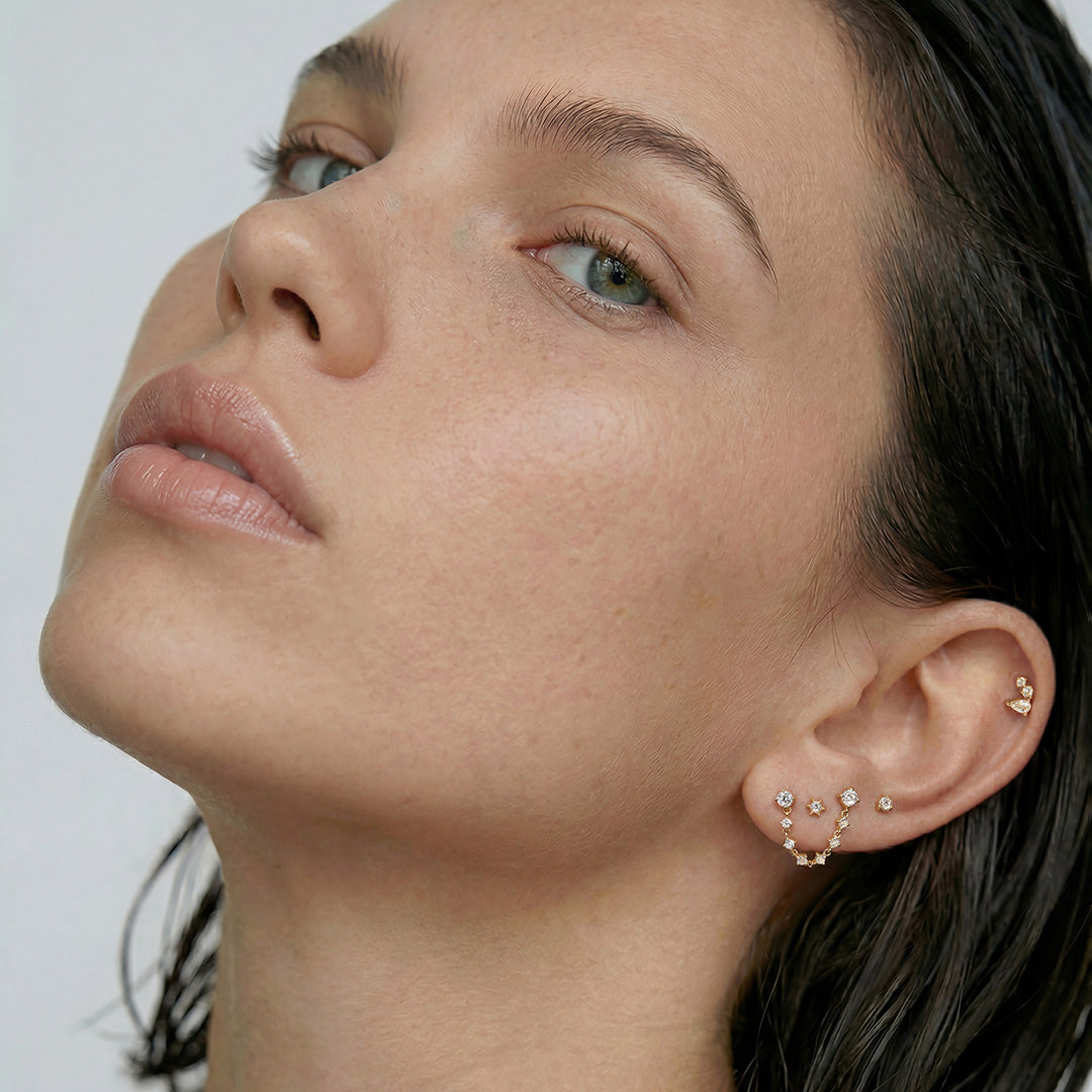 Round Lab-Grown Diamond Solitaire Stud Earring