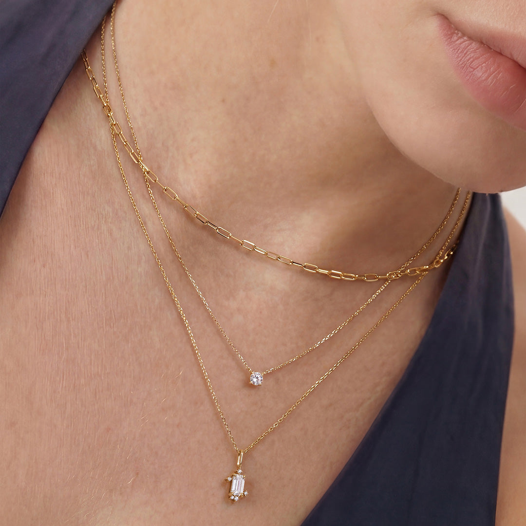 Lab-Grown Diamond Classic Prong Solitaire Pendant Necklace