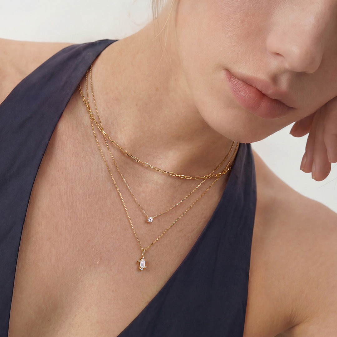 Lab-Grown Diamond Classic Prong Solitaire Pendant Necklace