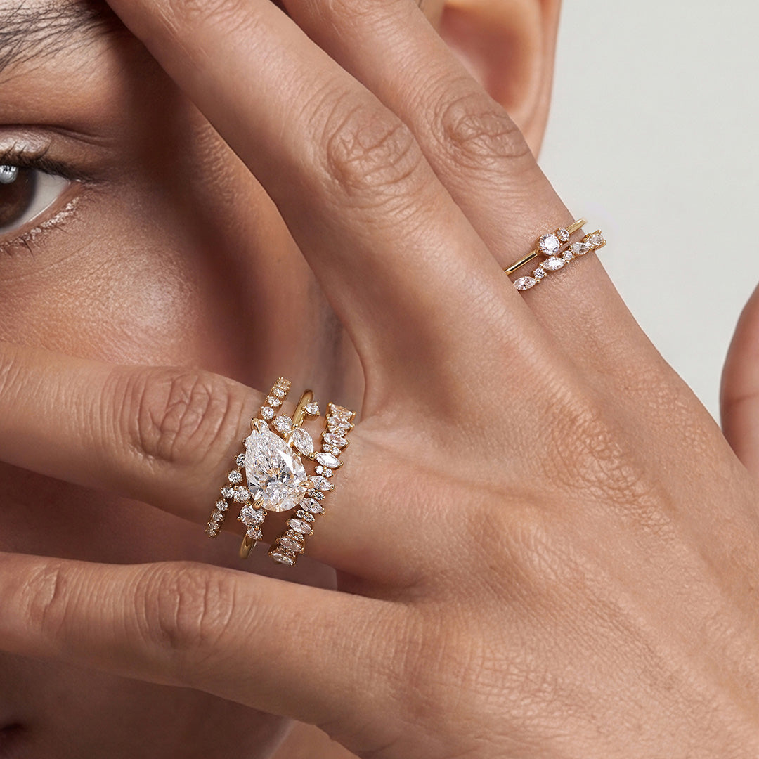 Marquise & Round Lab-Grown Diamond Band Ring
