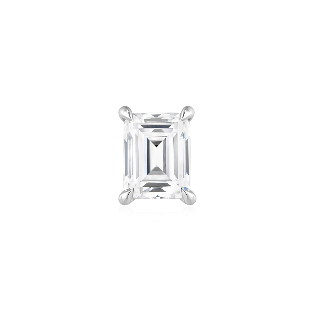 3ct Emerald-Cut 4-Prong Hidden Diamond Basket Setting