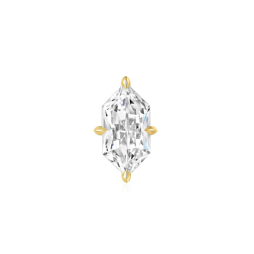 5.3ct Elongated Hexagon-Cut 4-Prong Basket Setting