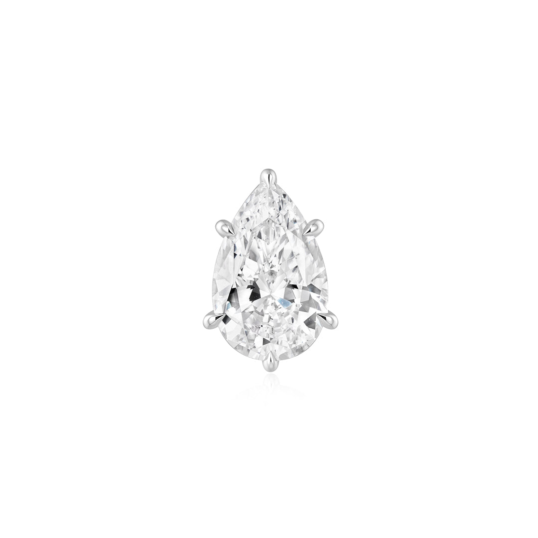 5.4ct Pear-Cut 6-Prong Floating Hidden Halo Basket Setting