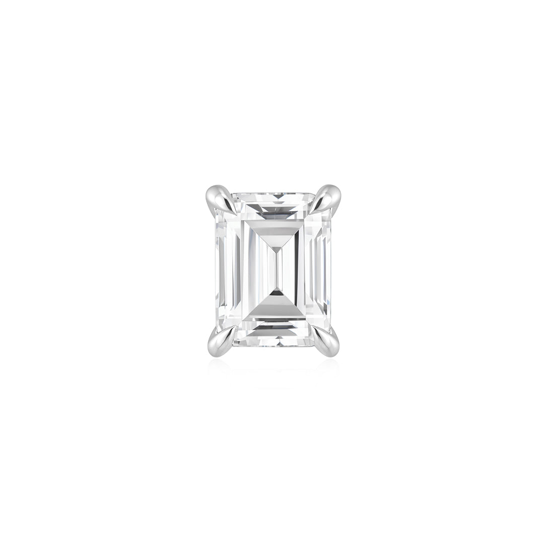 4.2ct Emerald-Cut 4-Prong Hidden Diamond Basket Setting