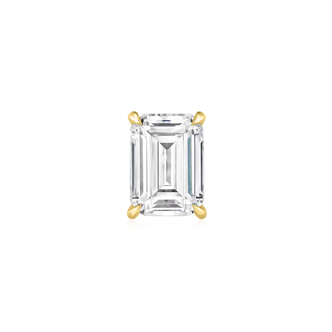 7.4ct Emerald-Cut 4-Prong Shared-Prong Hidden Diamond Basket Setting