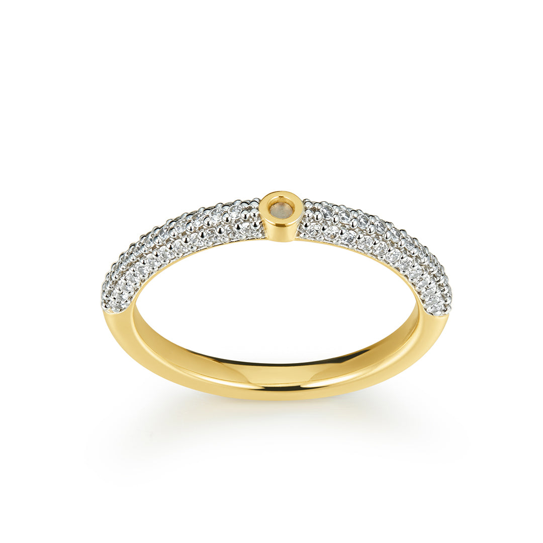 Triple Row Pavé Peg Shank