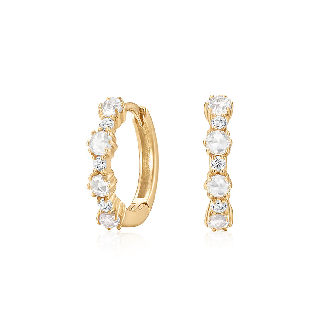 Round Lab-Grown Diamond Accent Hoop Earrings