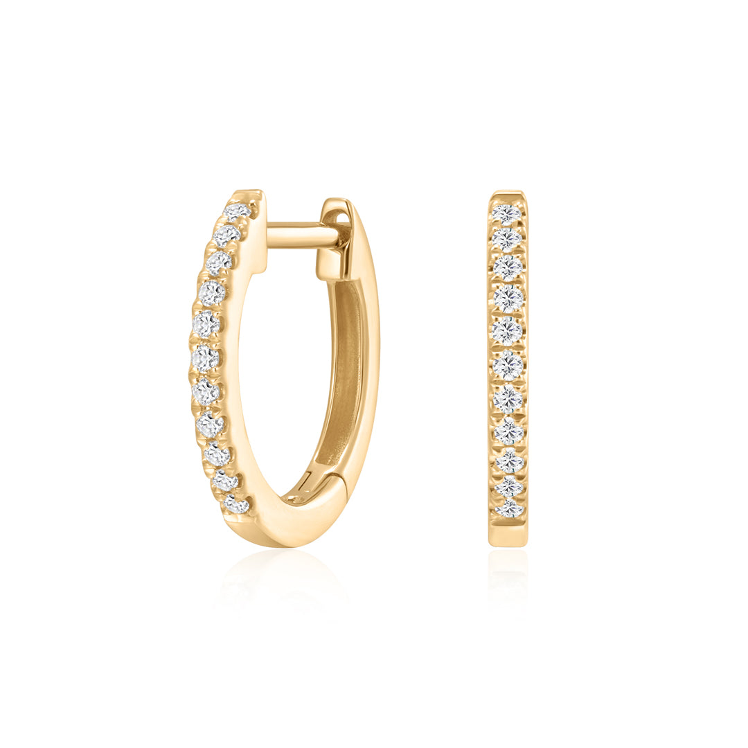Gold 1.0 mm Round Lab-Grown Diamond Huggies