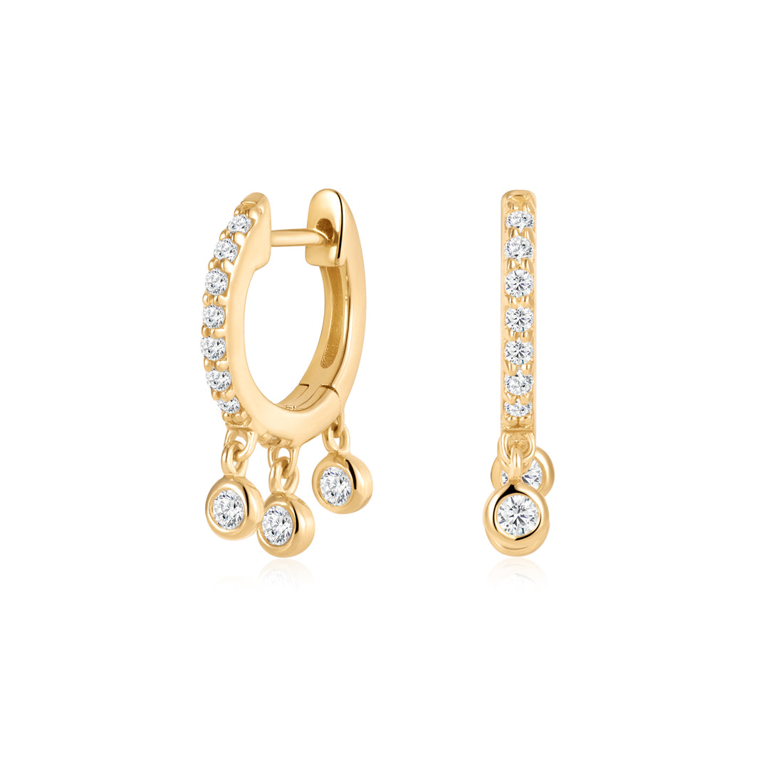 Lab-Grown Diamond Triple Drop Hoop Earrings