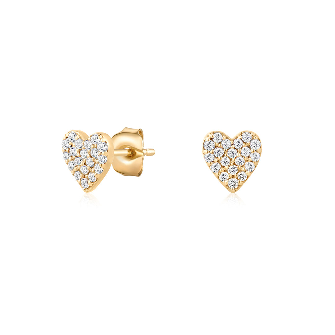 Lab-Grown Diamond Heart Earrings with Butterfly Backs