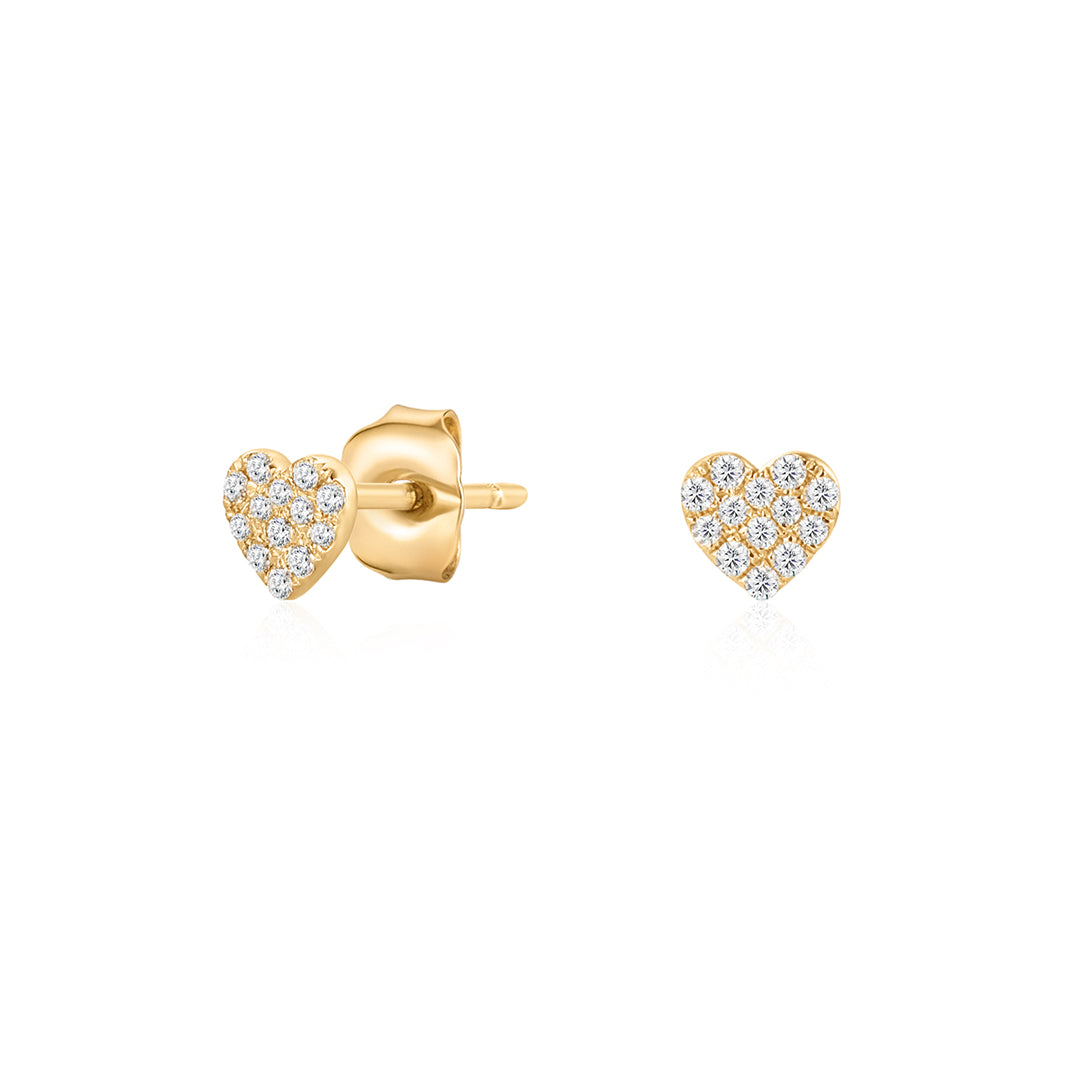 Lab-Grown Diamond Cluster Heart Earrings