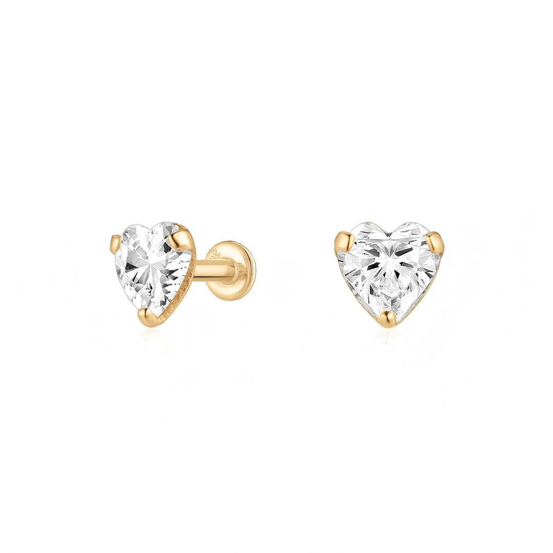 Lab-Grown Diamond Heart Solitaire Piercing Jewelry