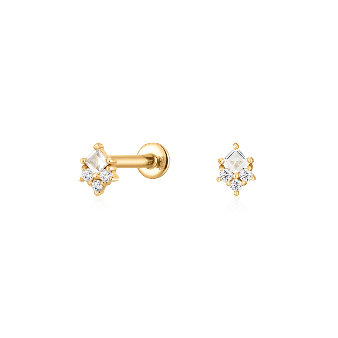Lab-Grown Diamond Square Center Crown Piercing Earring