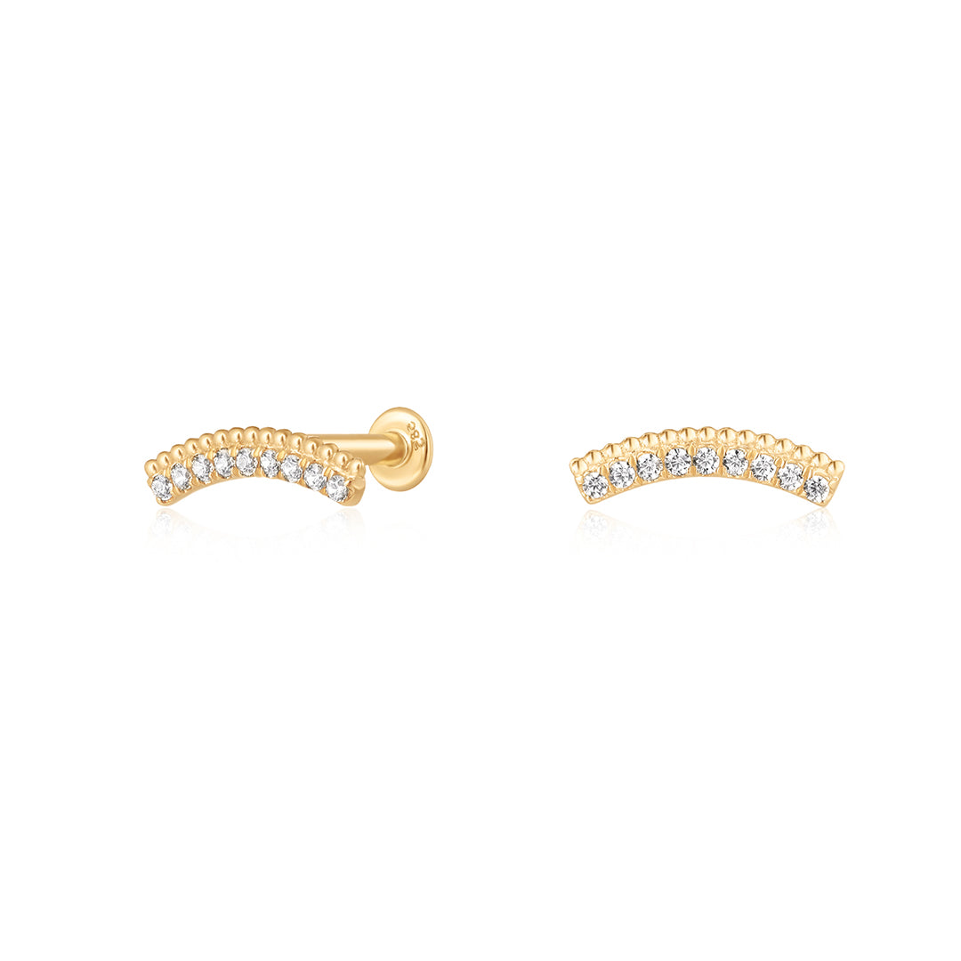 Curved Bar Lab-Grown Diamond Flat Back Piercing