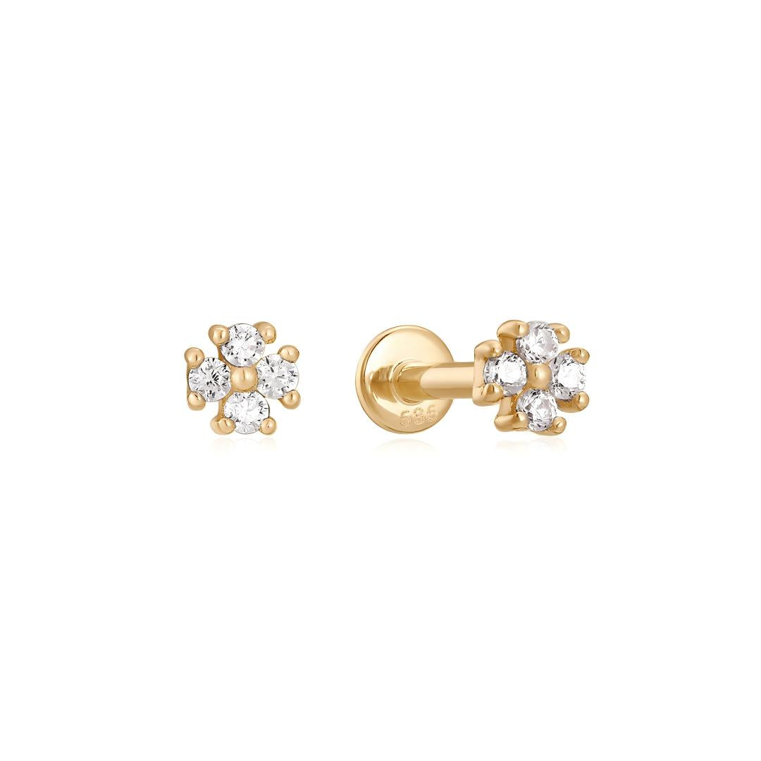 Lab-Grown Diamond Floral Cluster Piercing Earring
