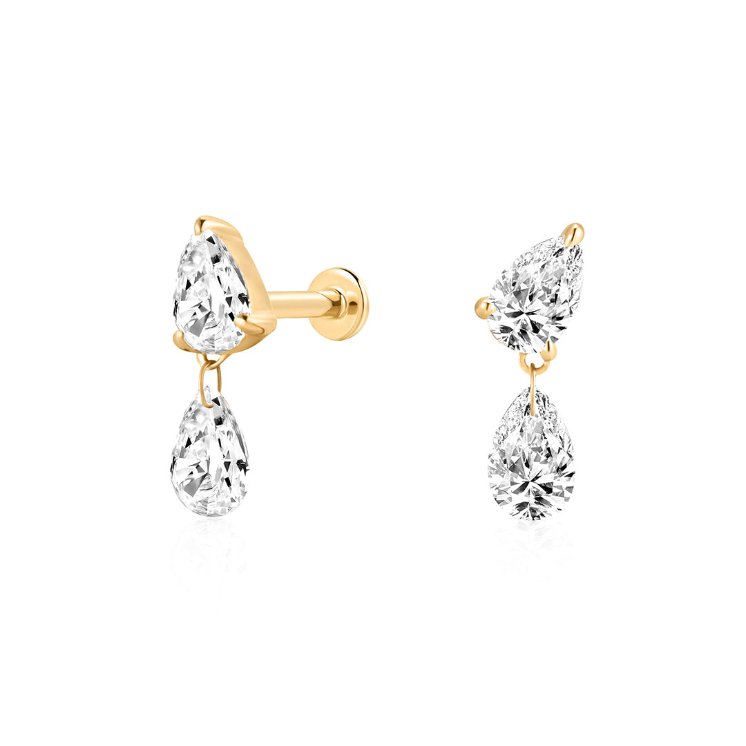 Elegant Pear Lab-Grown Diamond Drop Earrings