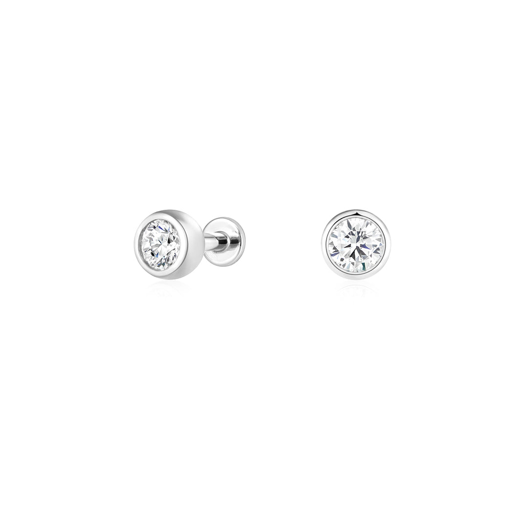 Classic Lab-Grown Diamond Bezel Piercing Earring