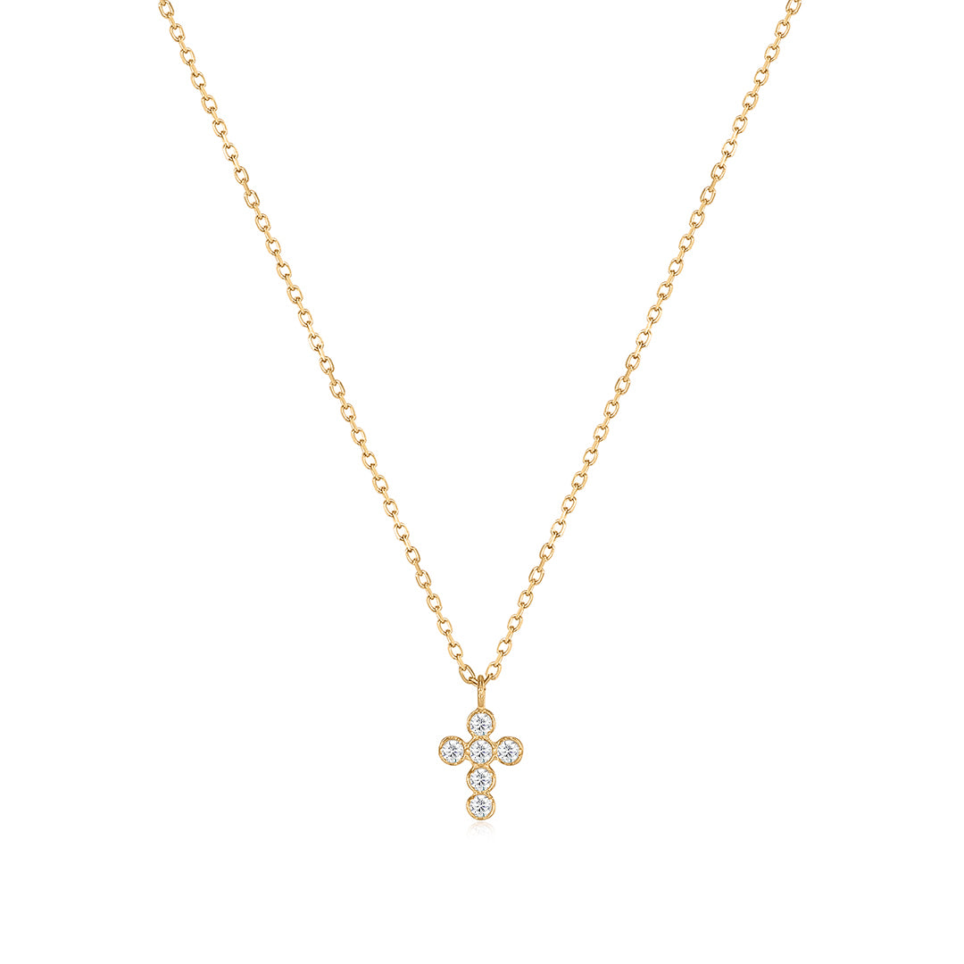 Petite Lab-Grown Diamond Cross Pendant