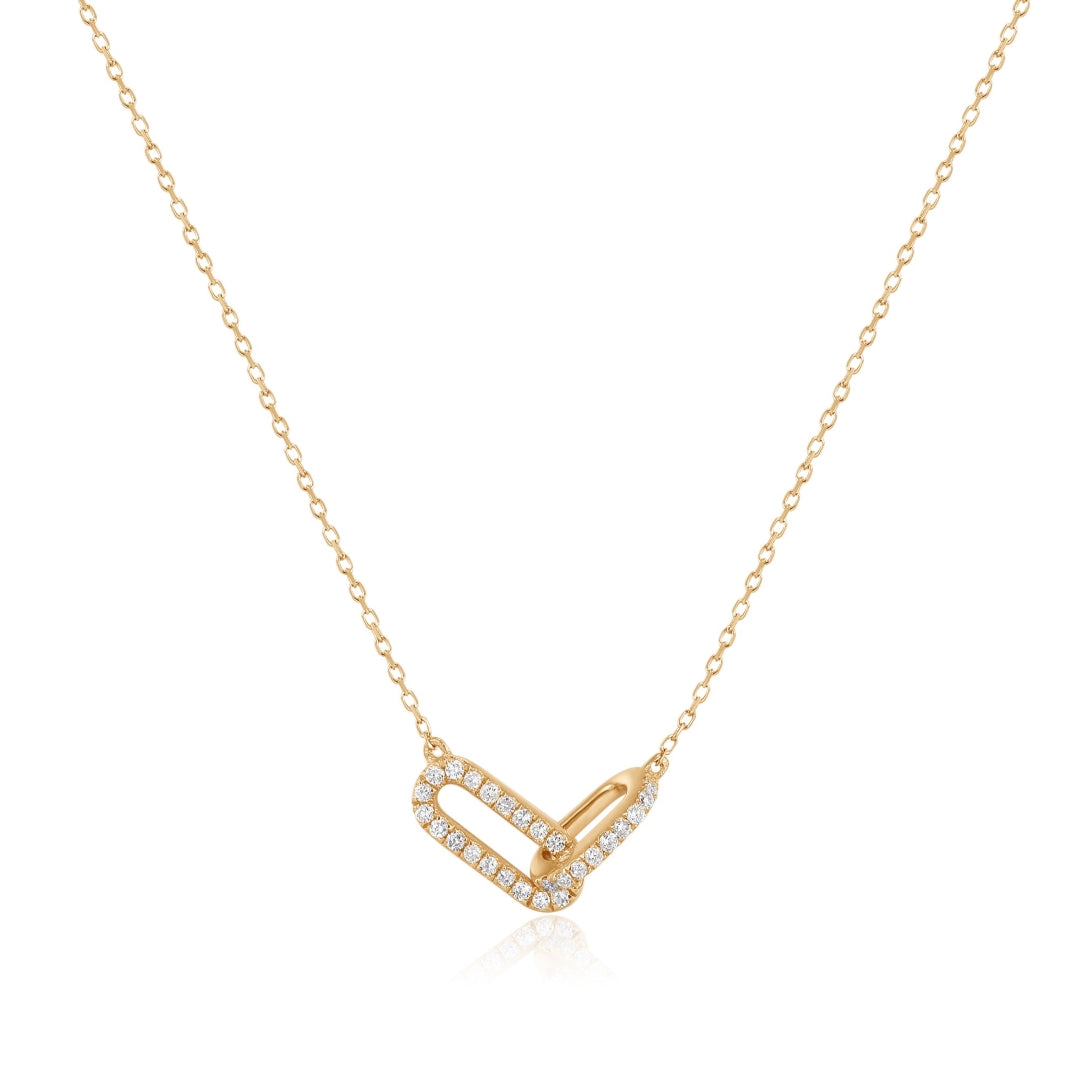 Gold Lab-Grown Diamond Carabiner Link Pendant
