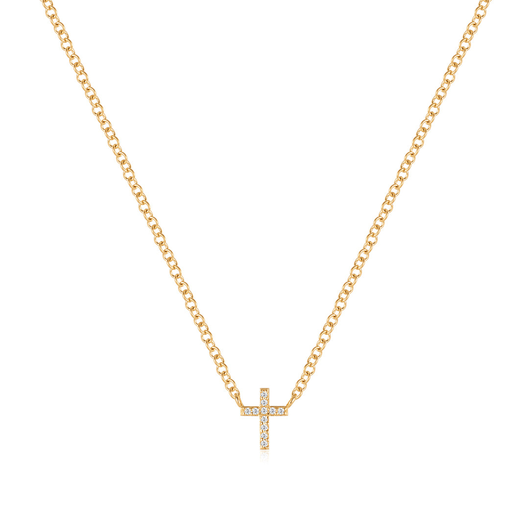0.022ct Round Lab-Grown Diamond Cross Pendant