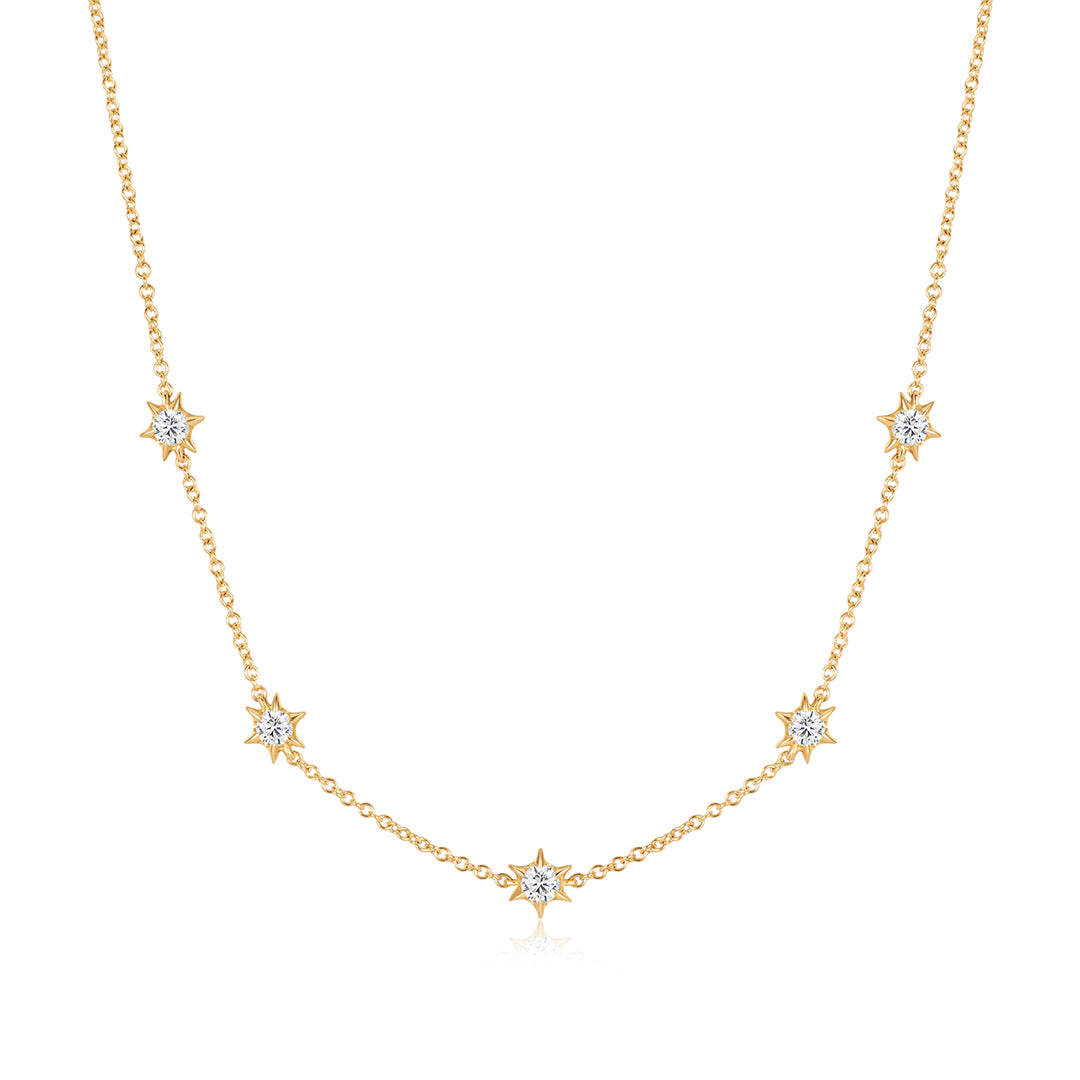 Lab-Grown Diamond Starburst Station Necklace