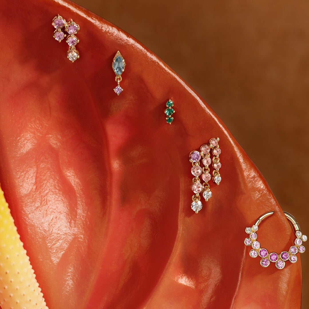 Lab-Grown Padparadscha Sapphire Drop Earrings
