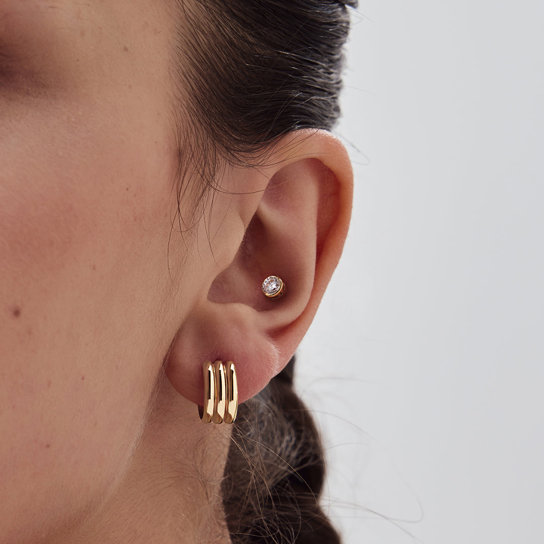 0.42ct Lab-Grown Diamond Bezel Stud Earrings