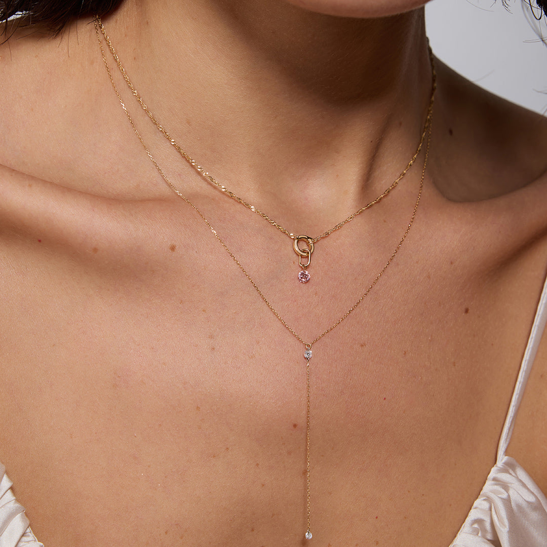 Round Lab-Grown Diamond Lariat Necklace