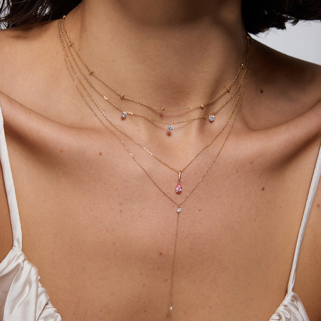 Round Lab-Grown Diamond Lariat Necklace