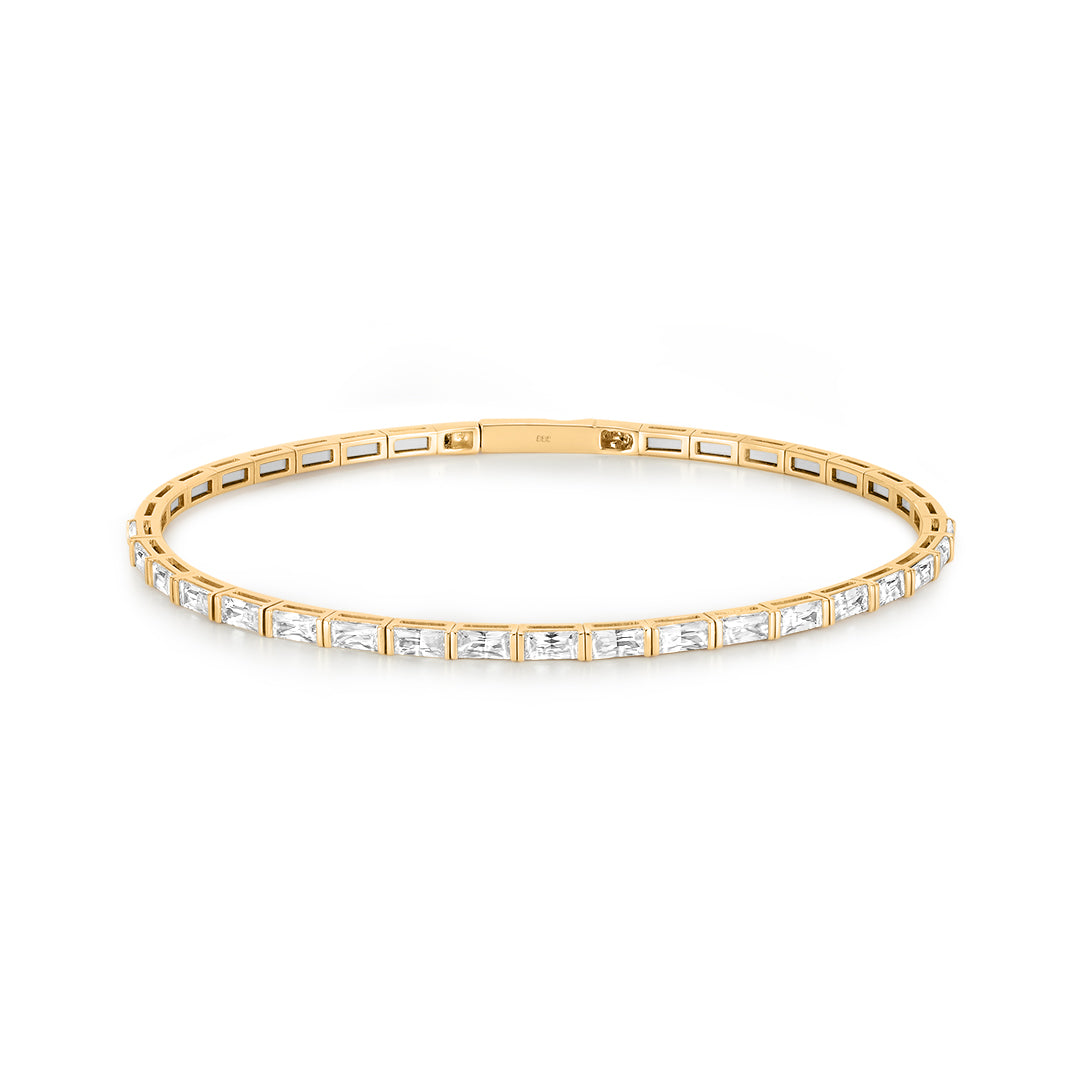 Baguette Lab-Grown Diamond Flexible Bangle