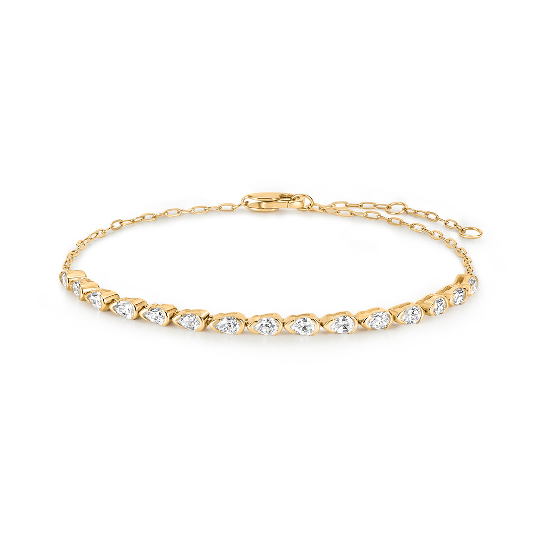 Mini Pear Lab-Grown Diamond Half-Tennis Bracelet