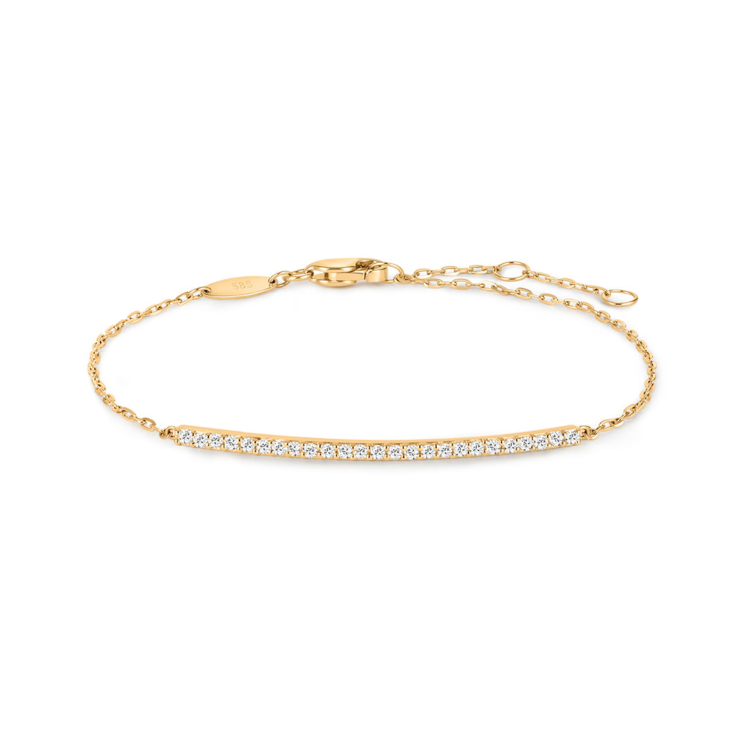 Curved Pavé Natural Diamond Bar Bracelet