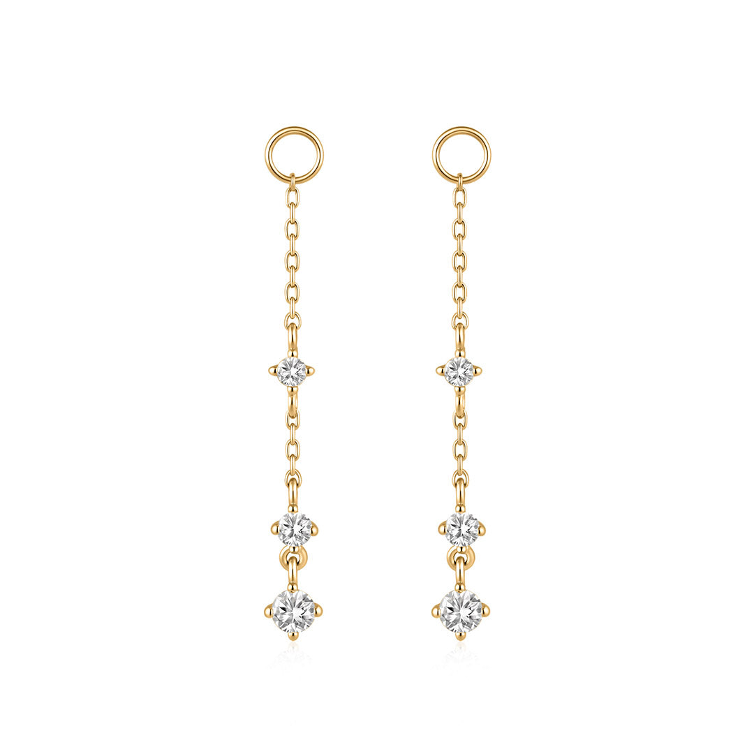 Graduated Lab-Grown Diamond Drop Charms for Huggies (Pair)