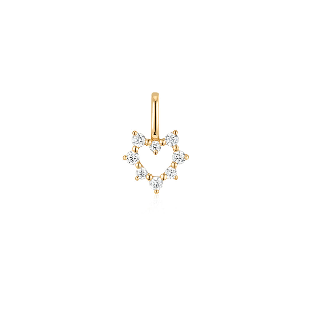 Lab-Grown Diamond Lace Heart Charm Pendant