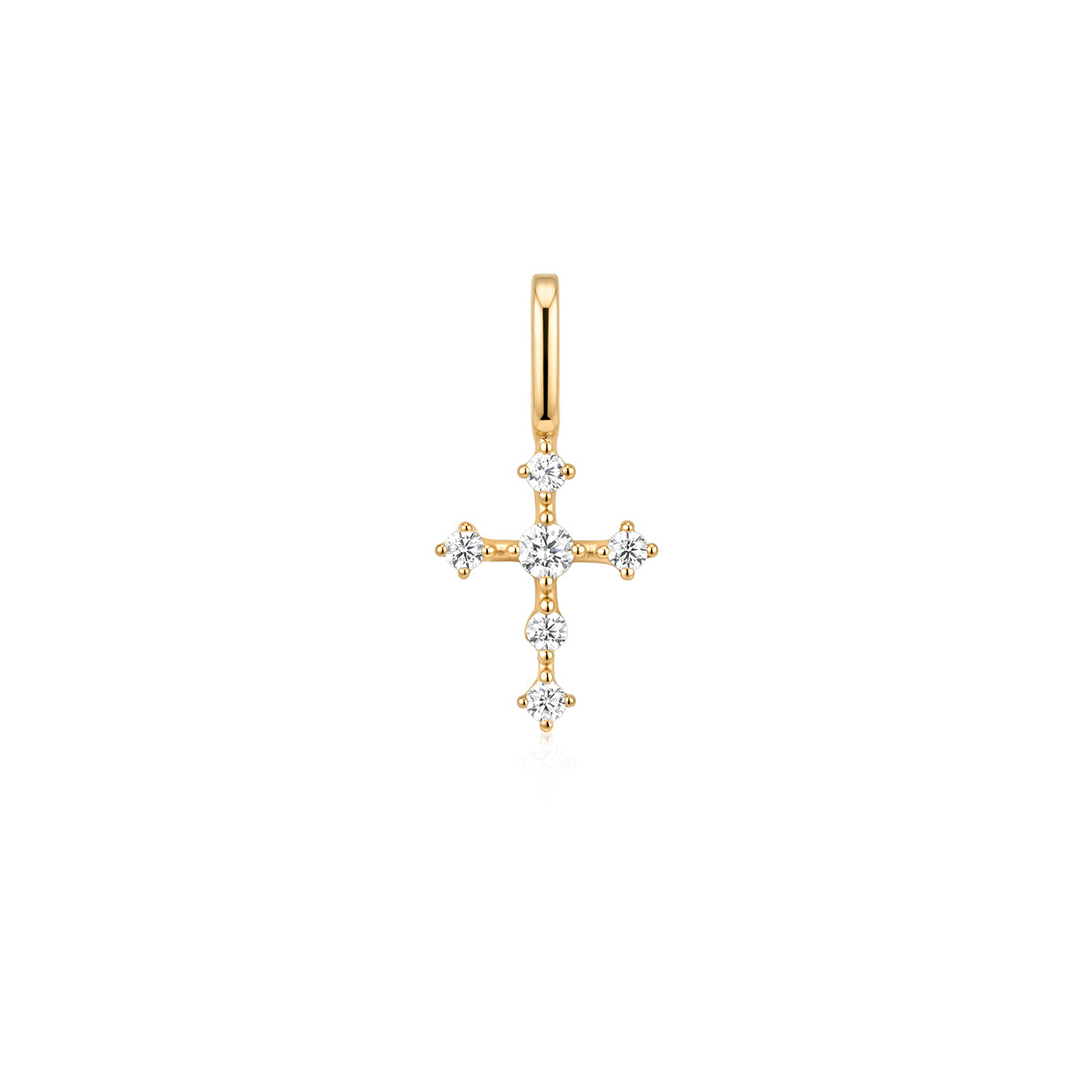 Delicate Lab-Grown Diamond Cross Charm