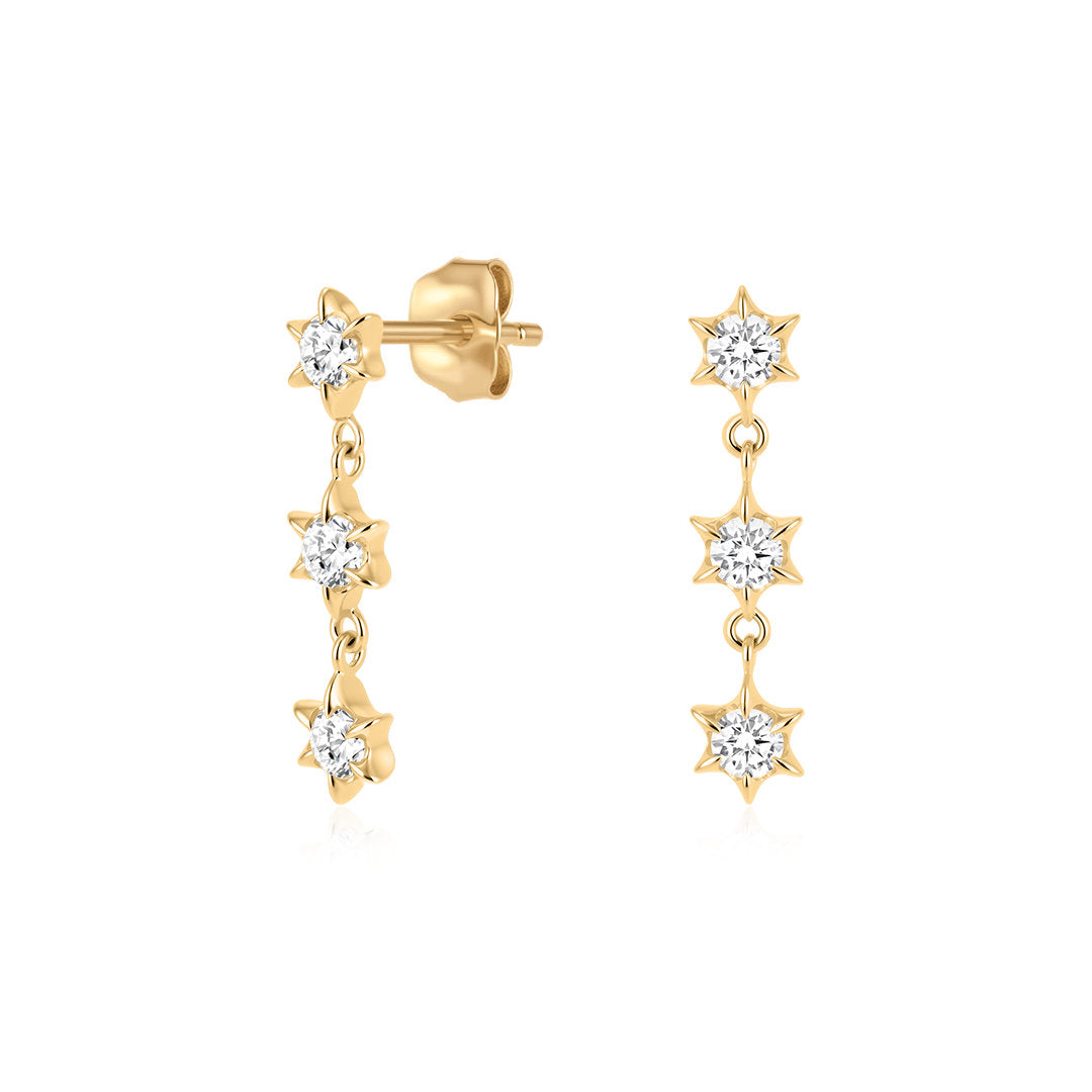 Spiked Star Lab-Grown Diamond Drop Earrings