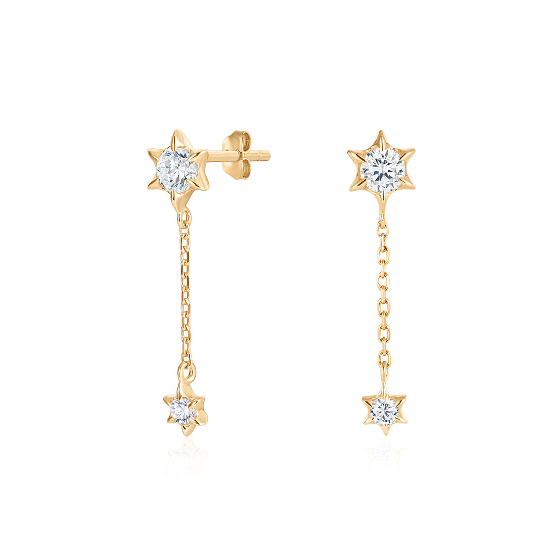 Gothic Star Lab-Grown Diamond Cascade Earrings