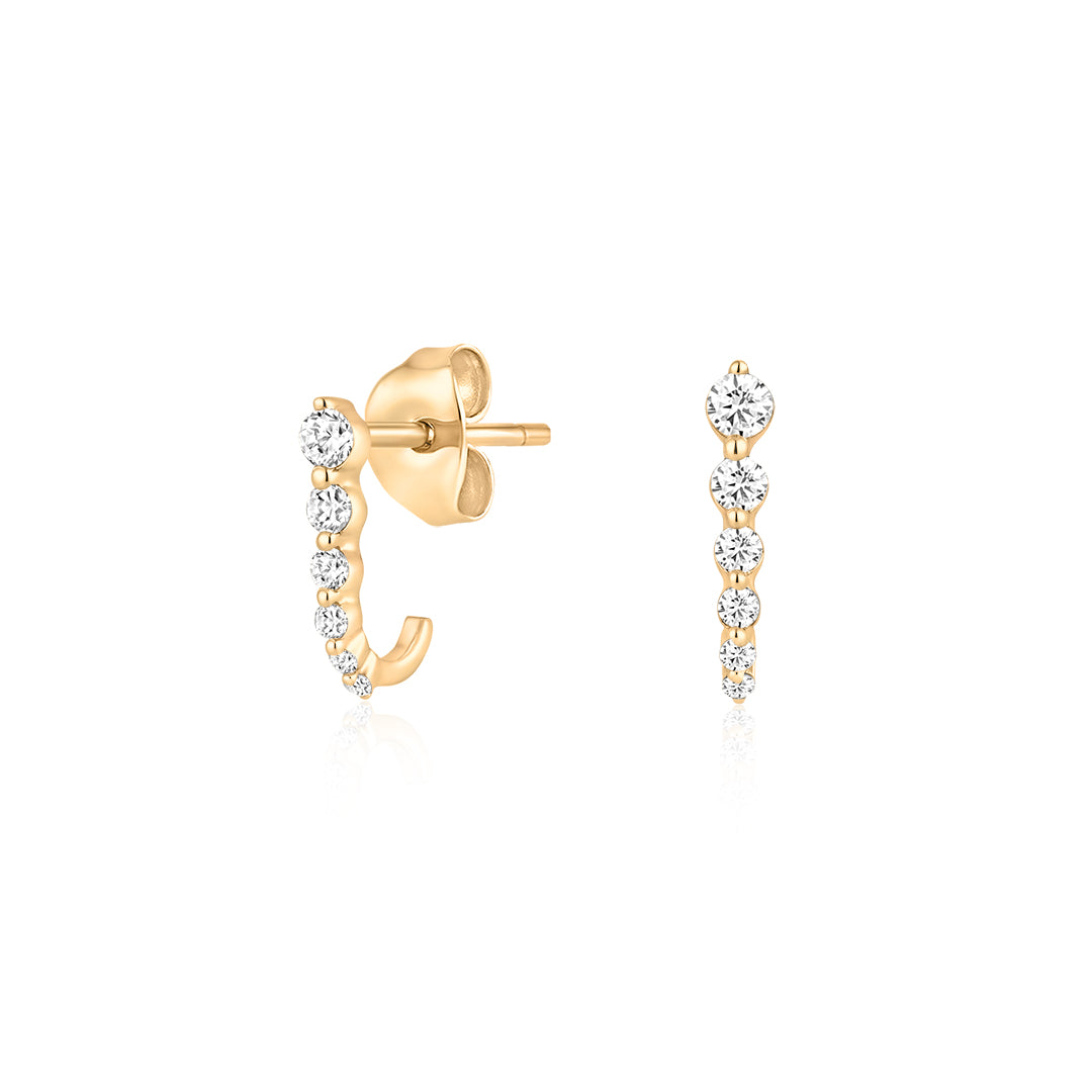 Petite Graduated Lab-Grown Diamond Curve Studs