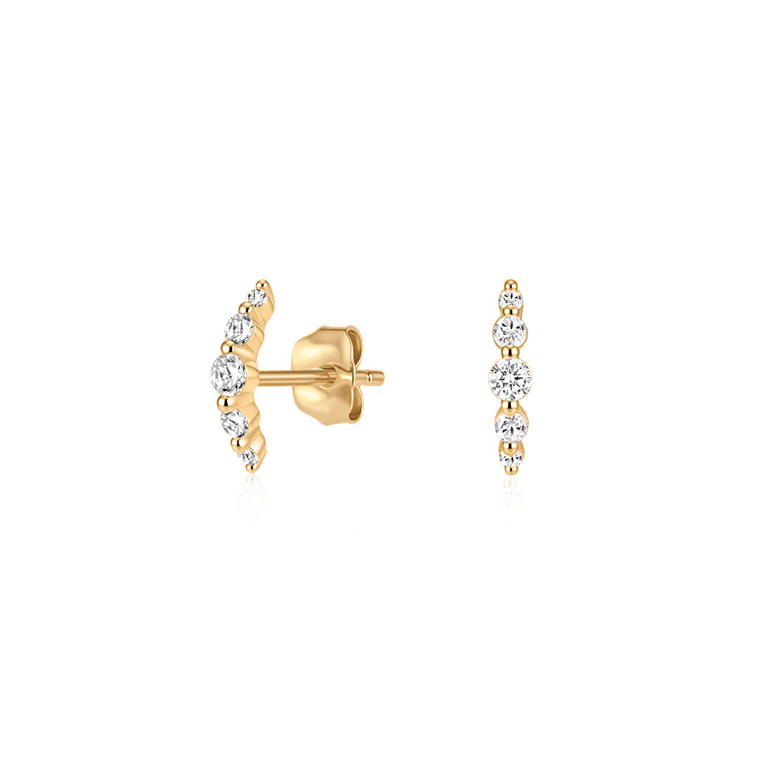Lab-Grown Diamond Graduated Line Stud Earrings
