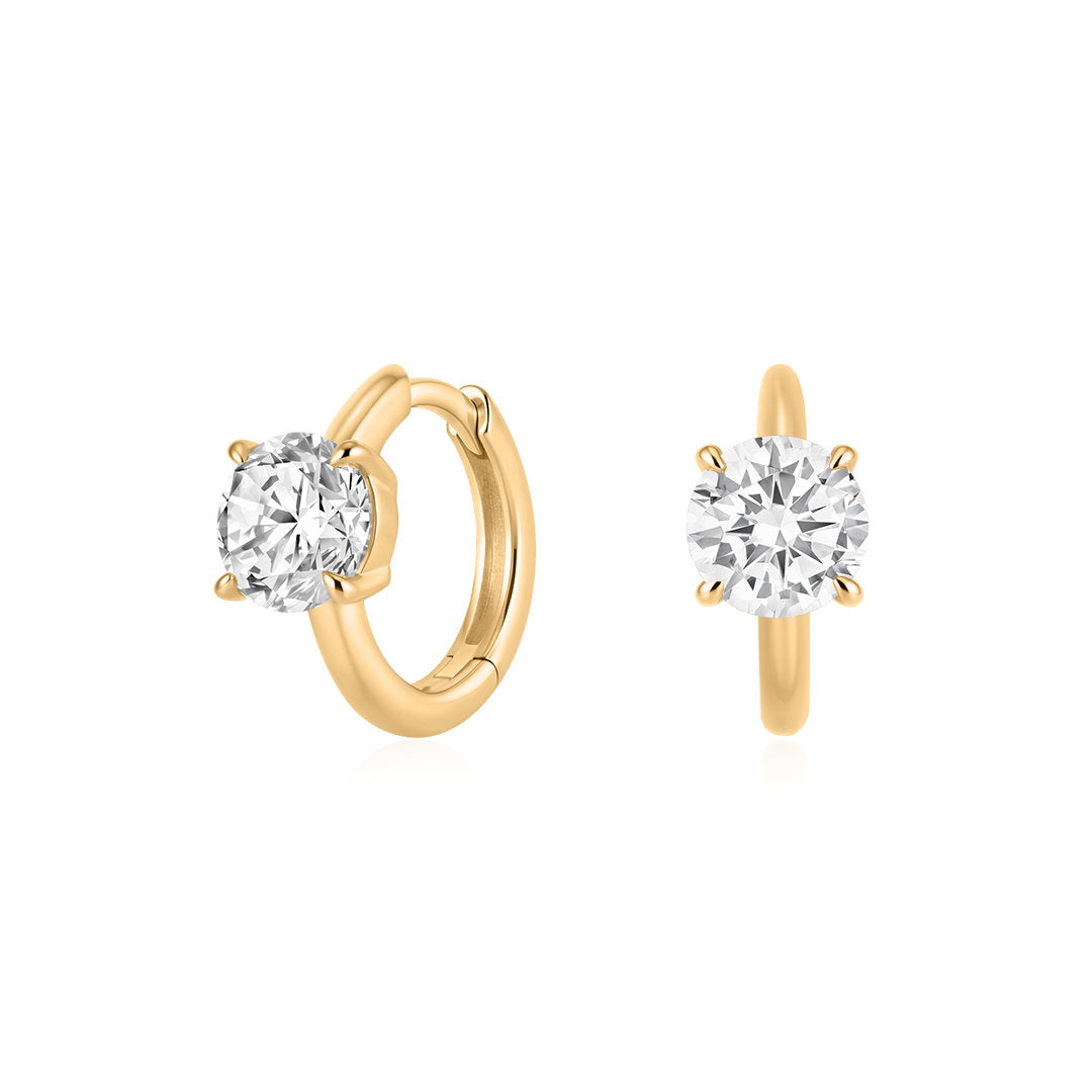 1 CT Lab-Grown Diamond Huggie Hoop Earrings