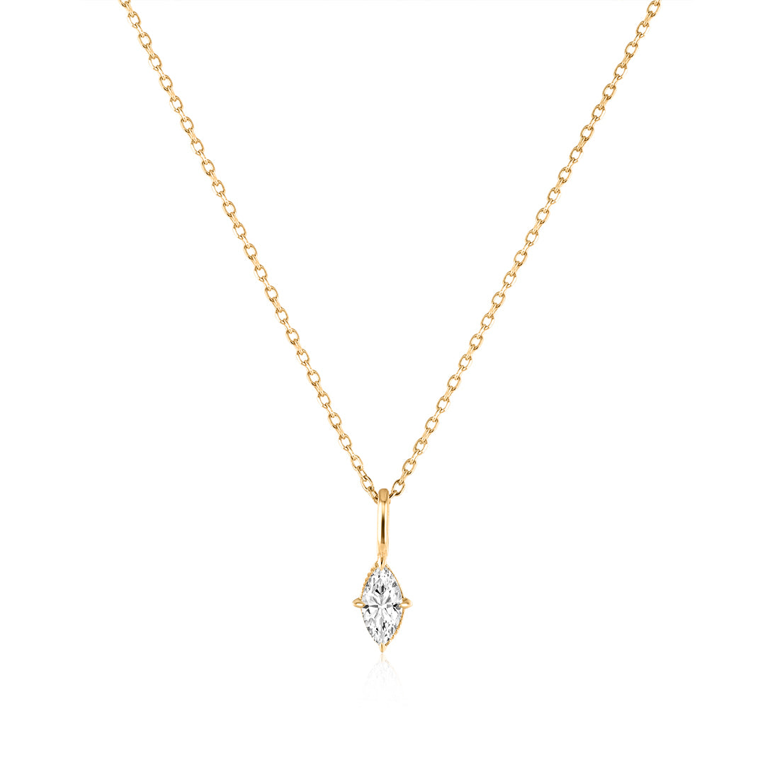Marquise-Cut Lab-Grown Diamond Pendant Necklace