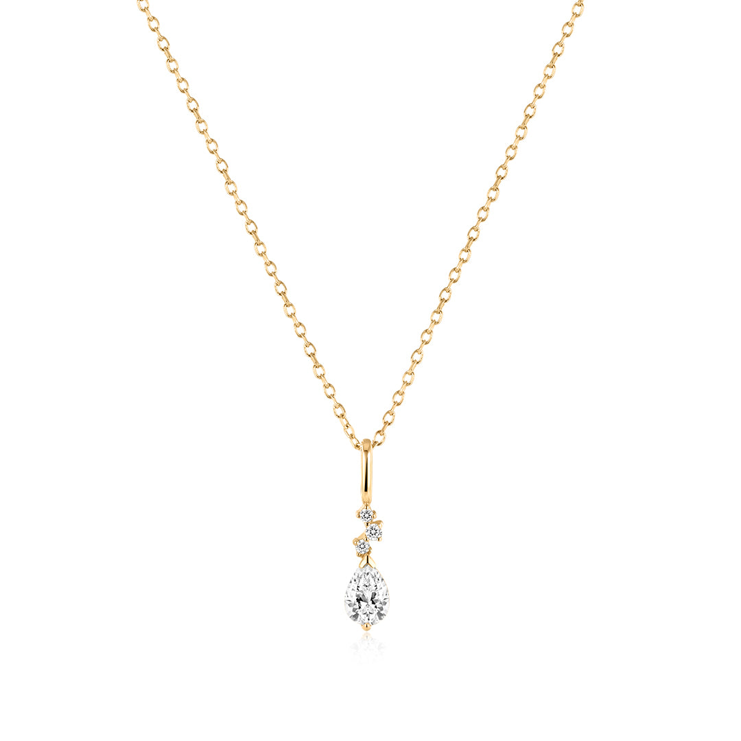 Petite Pear Lab-Grown Diamond Dangle Necklace
