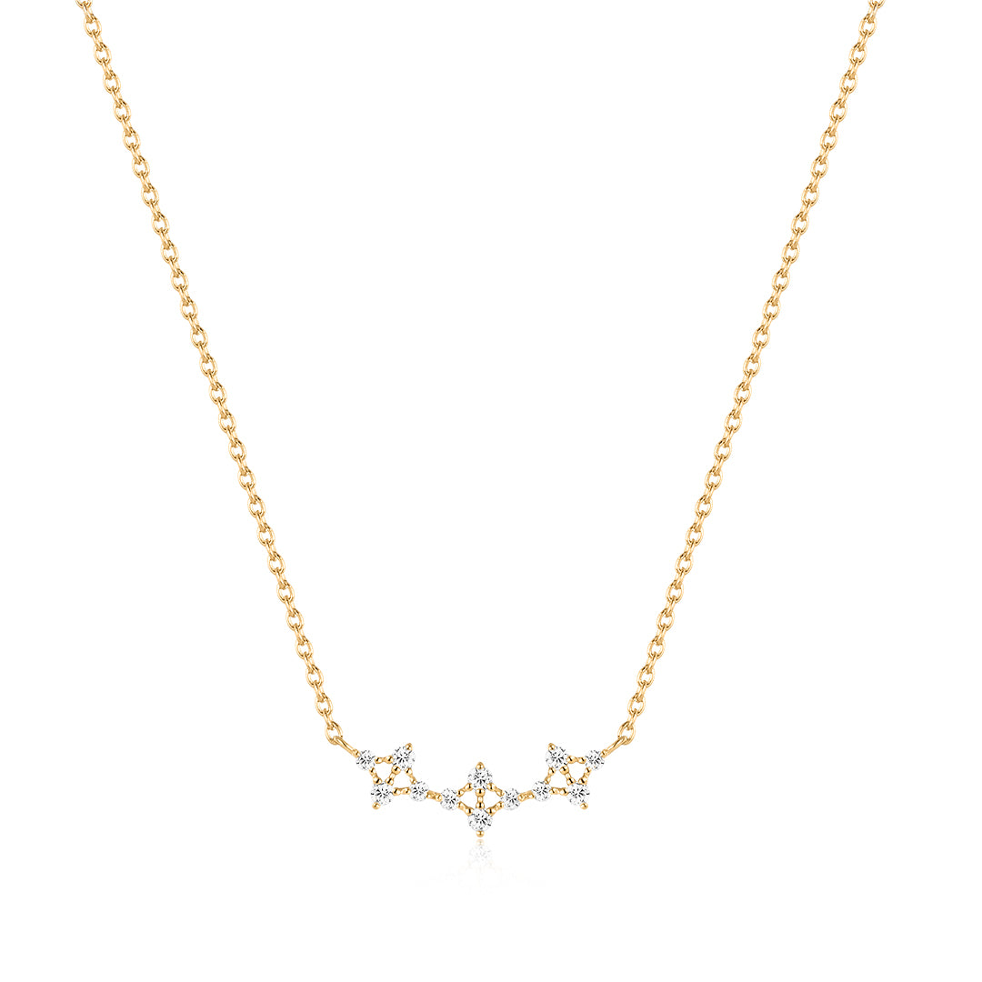 Openwork Round Lab-Grown Diamond Station Necklace