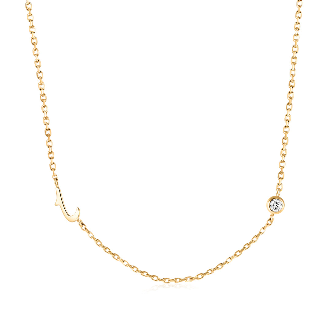 Lab-Grown Diamond Single Stone Initial I Necklace
