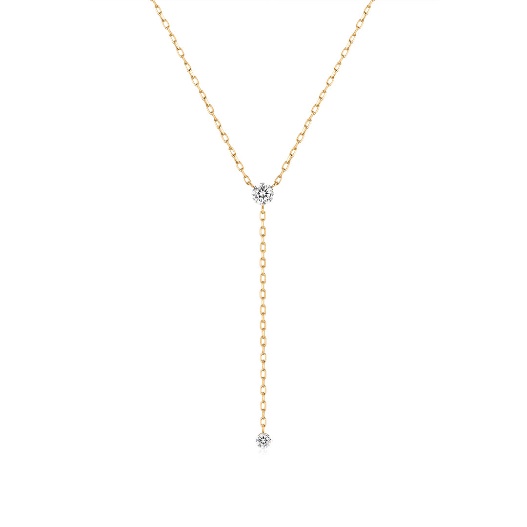 Invisible-Set Lab-Grown Diamond Y Necklace