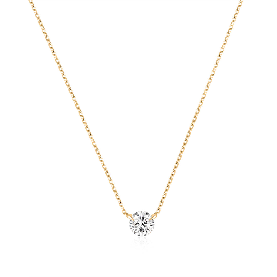 0.9ct Round Lab-Grown Diamond Solitaire Necklace
