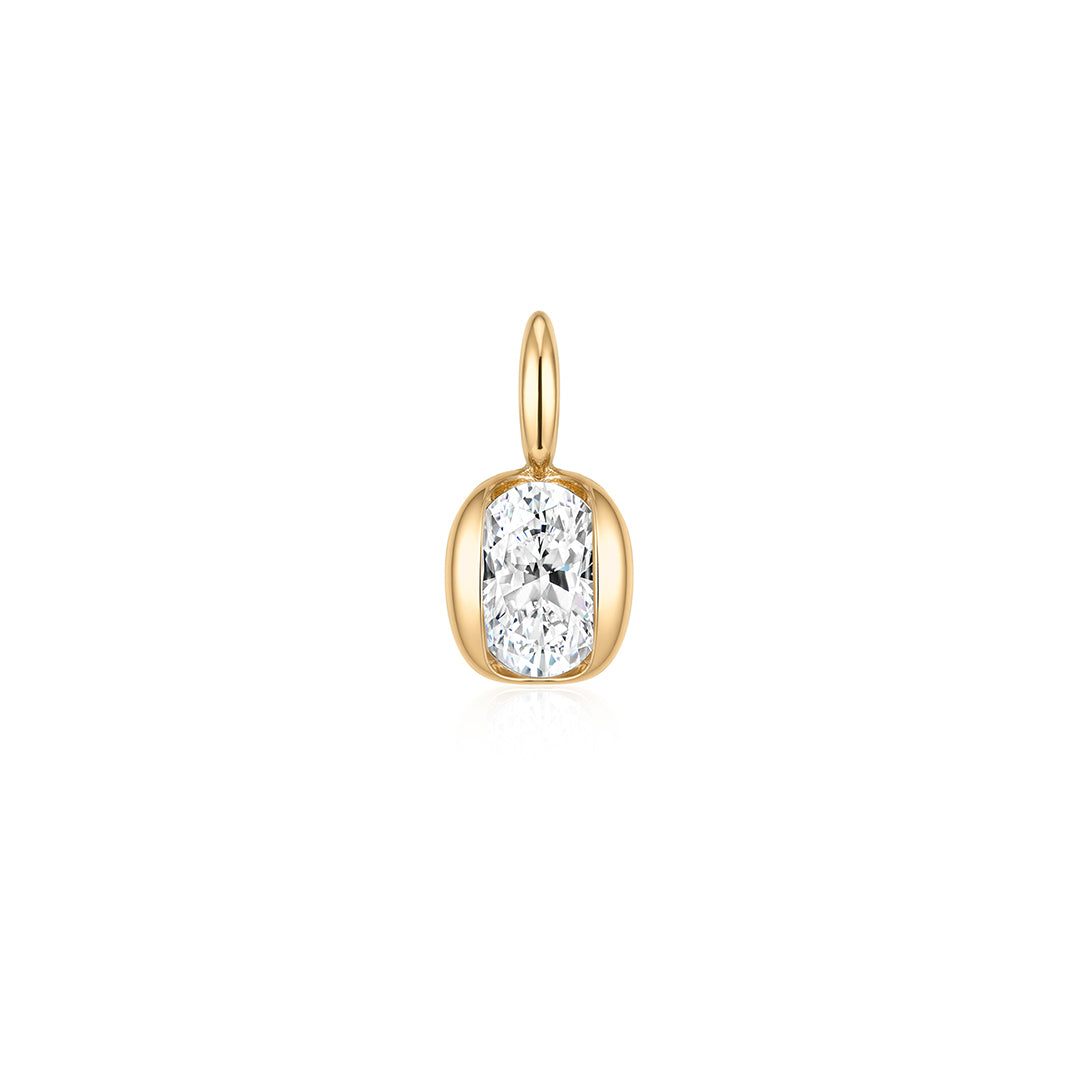 Sculptural Oval Lab Diamond Chain Charm